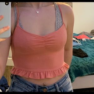 Forever 21 light pink cropped tank top